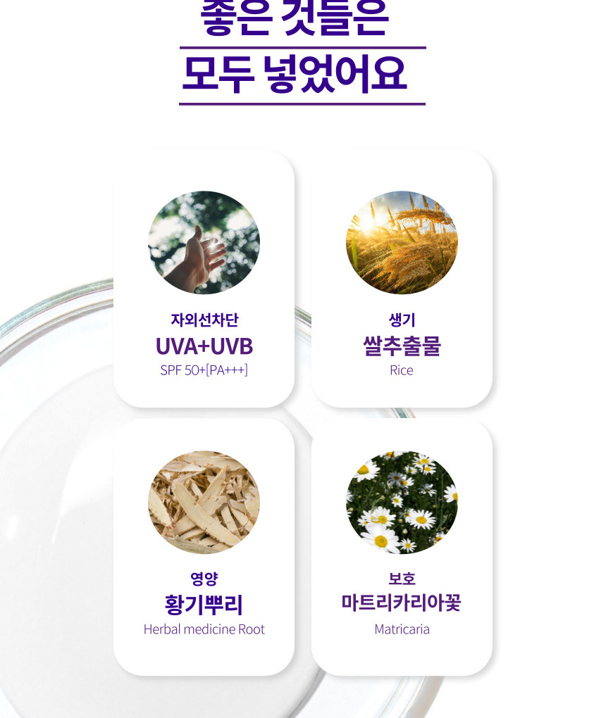 파스쿠찌 비비크림 자외선차단 SPF50+ PA+++ UVA UVB 표기, 쌀추출물 황기뿌리추출물 마트리카리아꽃추출물
