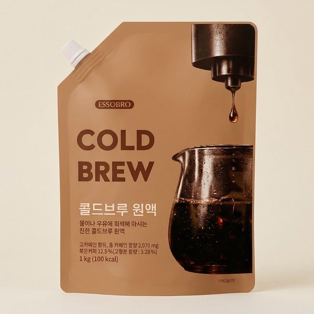 콜드브루 원액, 물에 타면 한 잔 220원인데 소비기한이 3개월이에요 — 에쏘브로 1kg 2팩