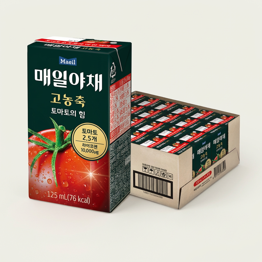 토마토주스, 원재료 1위는 토마토가 아니라 정제수더라고요 — 매일야채 고농축 토마토의 힘 24팩