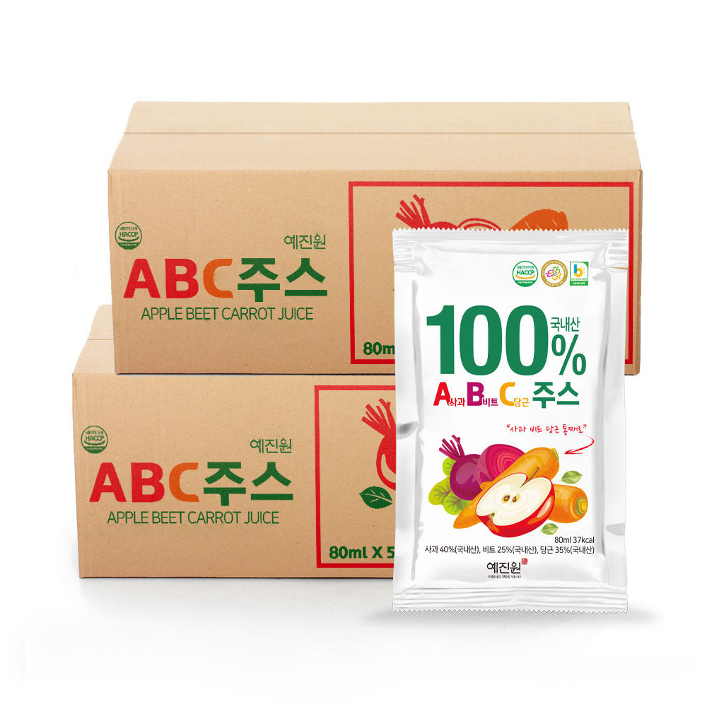 ABC주스 100포 21,900원, 원물 100%인데 ‘액상차’였어요 — 예진원 국내산