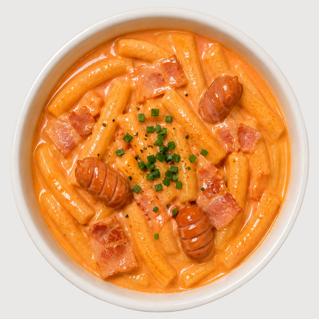로제떡볶이, ‘슬림’은 칼로리가 아니라 떡 굵기예요 — 슬림떡볶이 로제맛 230g 4개(우유 따로)